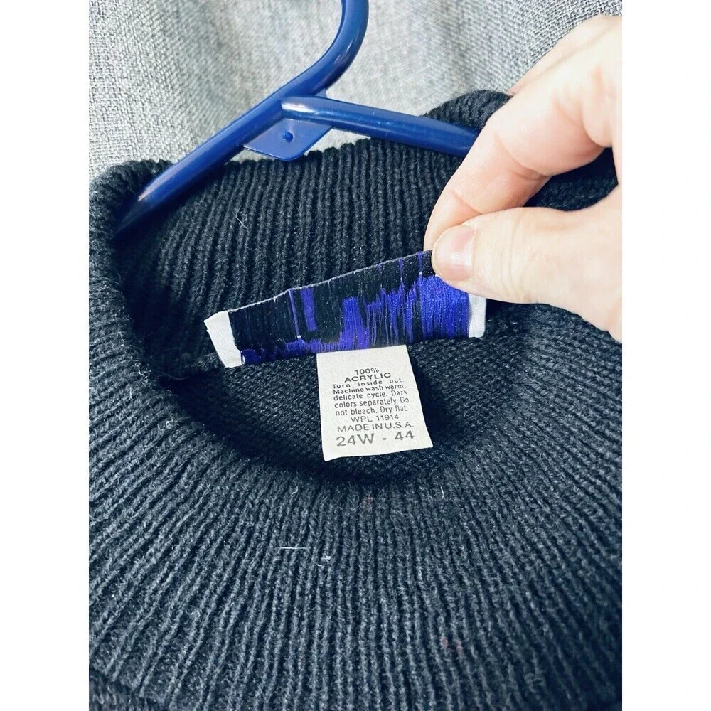 Sweater Exchange Vintage Tunic Sweater Mock Neck Holiday Valentine Roses 24 Goth - Picture 4 of 7